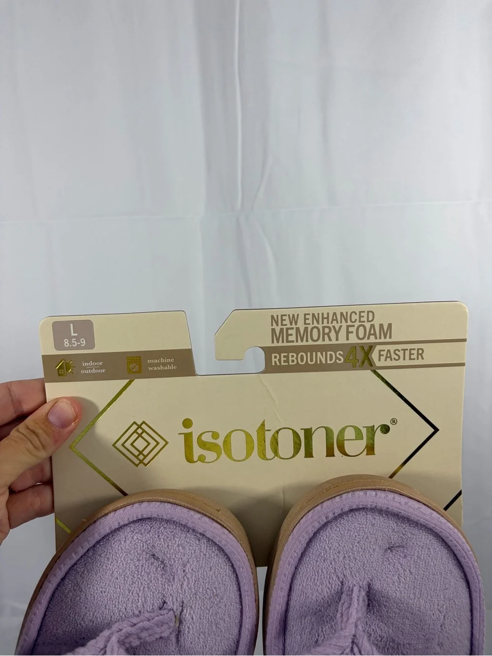 NWT Isotoner Women’s Size 9 Purple Slide with Palm Embroidery